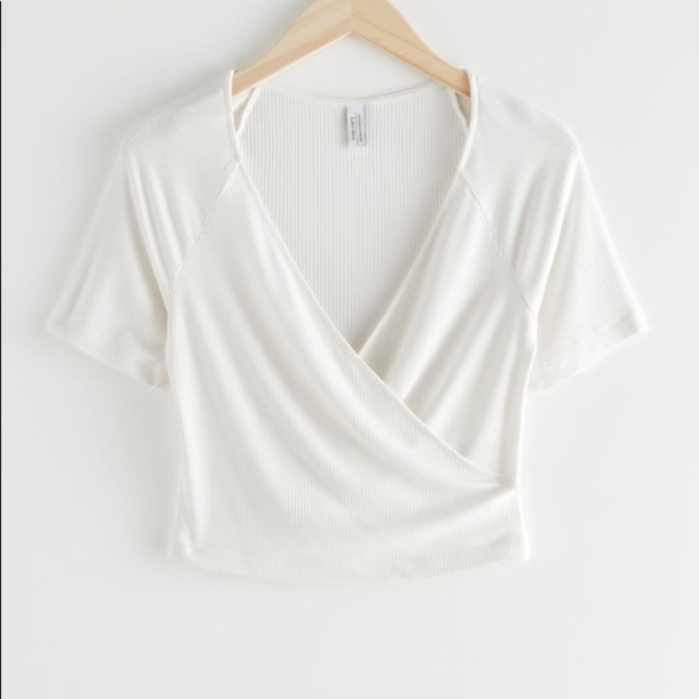 & Other Stories Ribbed Wrap Top